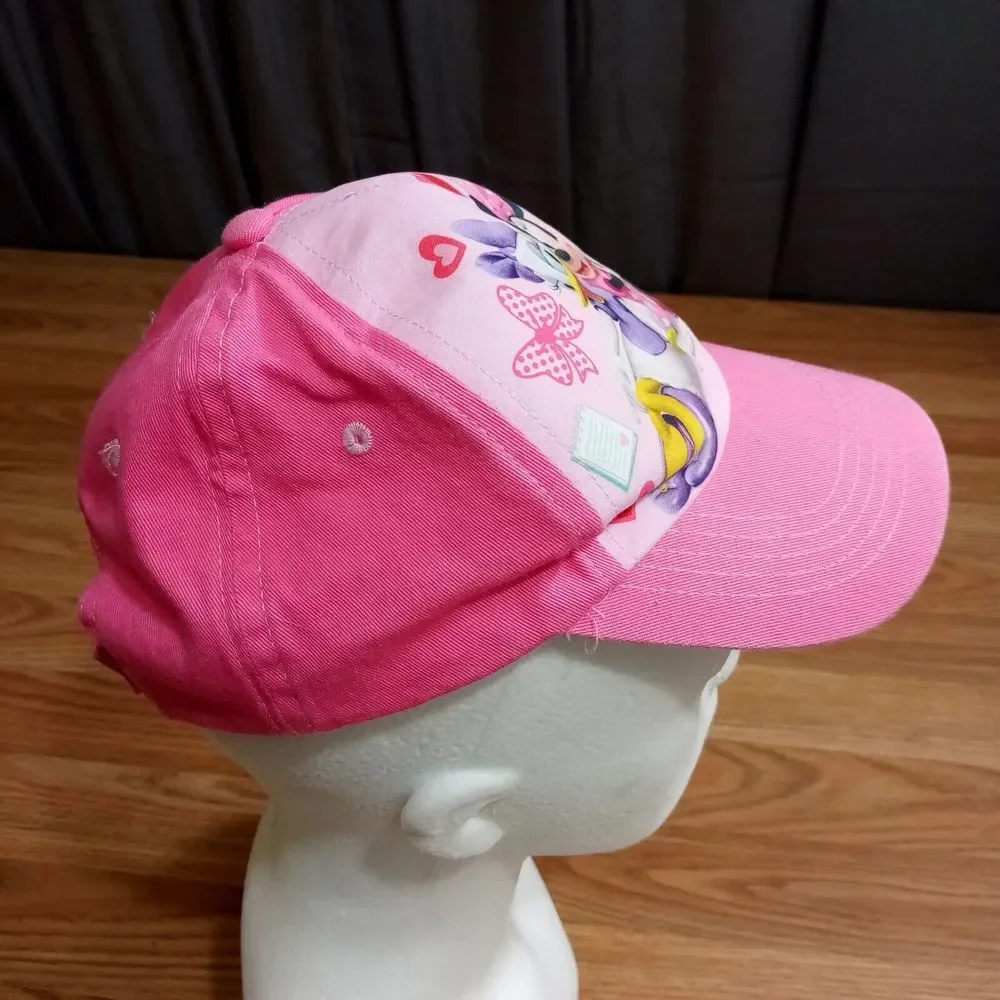 Disney Hat Cap‎ Baby Toddler Minnie and Daisy Pink Hook and Loop Strap